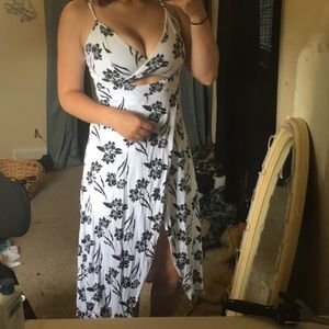 Black and white floral dress